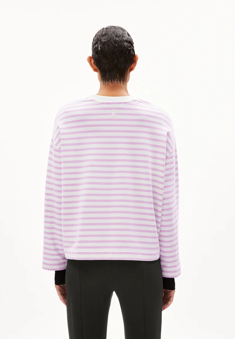FRANKAA MAARLEN GESTREIFTES SWEATSHIRT | lavender light-undyed