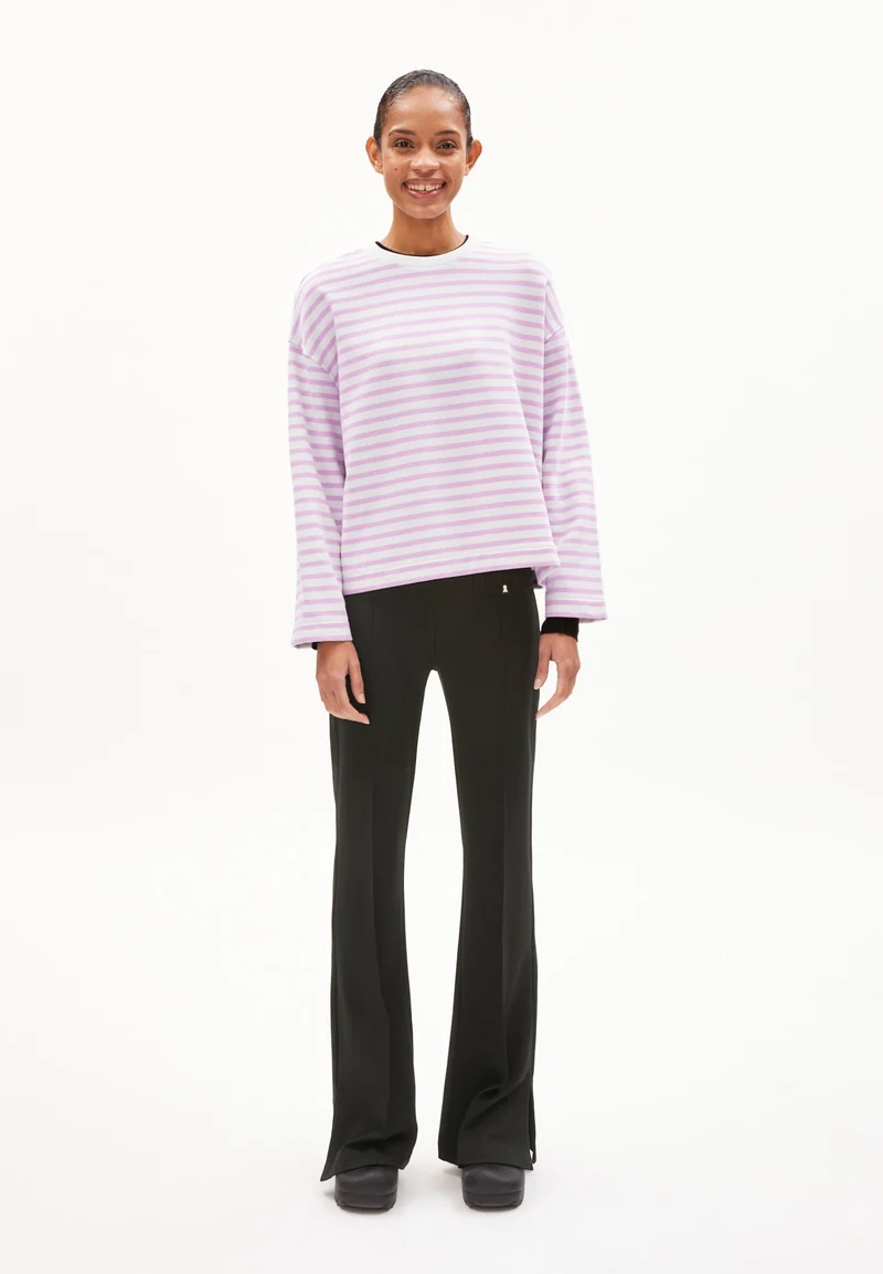 FRANKAA MAARLEN GESTREIFTES SWEATSHIRT | lavender light-undyed