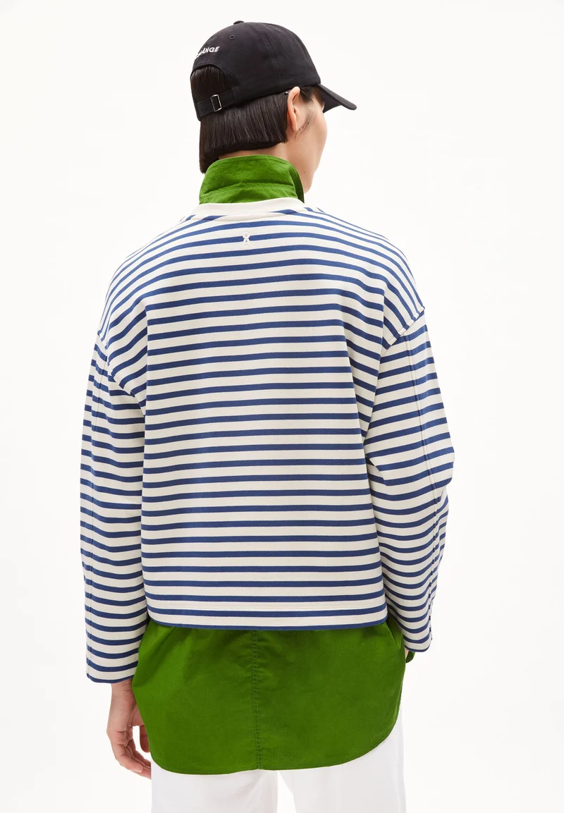 FRANKAA MAARLEN GESTREIFTES SWEATSHIRT | undyed-faded indigo