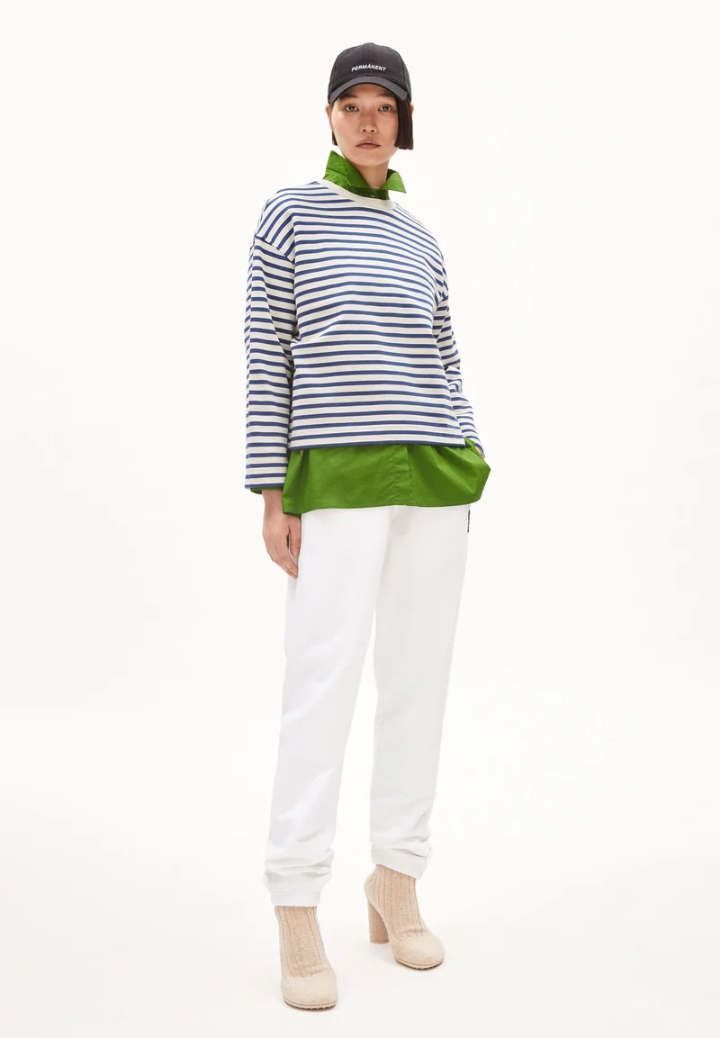 FRANKAA MAARLEN GESTREIFTES SWEATSHIRT | undyed-faded indigo