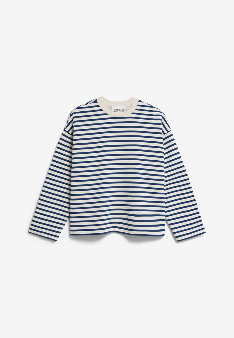 FRANKAA MAARLEN GESTREIFTES SWEATSHIRT | undyed-faded indigo