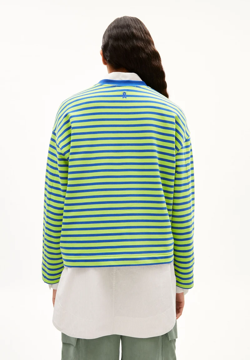 FRANKAA MAARLEN GESTREIFTES SWEATSHIRT | super lime-dynamo blue