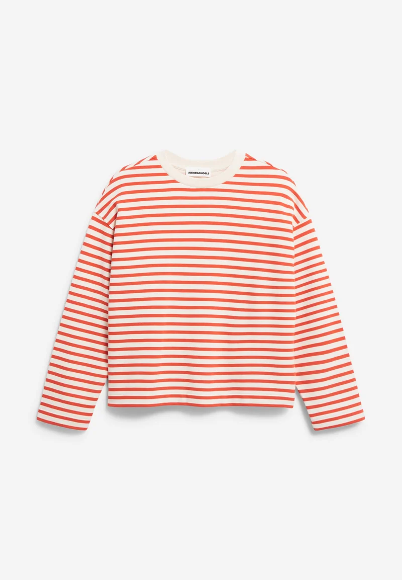 FRANKAA MAARLEN GESTREIFTES SWEATSHIRT | poppy red-undyed