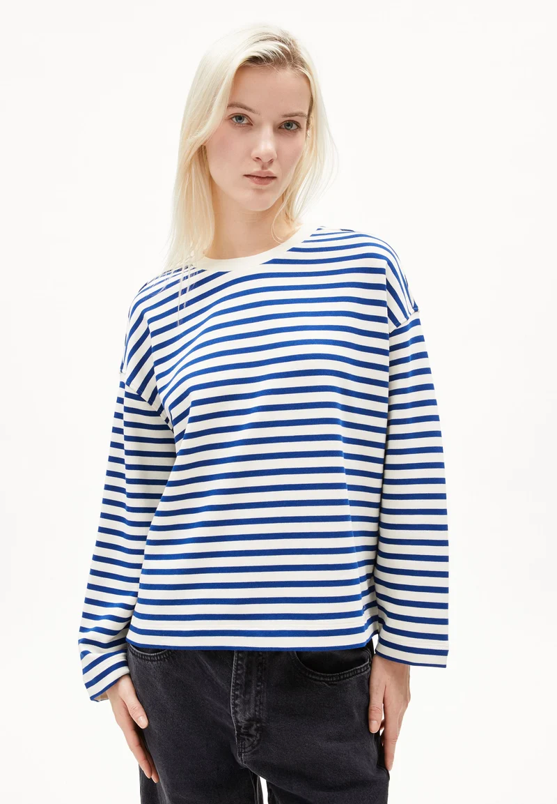 FRANKAA MAARLEN GESTREIFTES SWEATSHIRT | undyed-lapis blue
