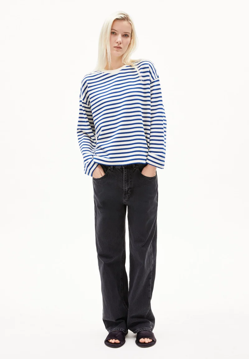 FRANKAA MAARLEN GESTREIFTES SWEATSHIRT | undyed-lapis blue