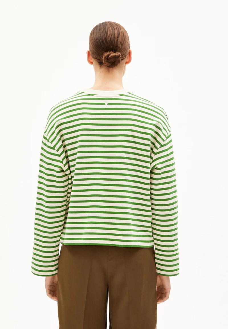 FRANKAA MAARLEN GESTREIFTES SWEATSHIRT | undyed-ivy green