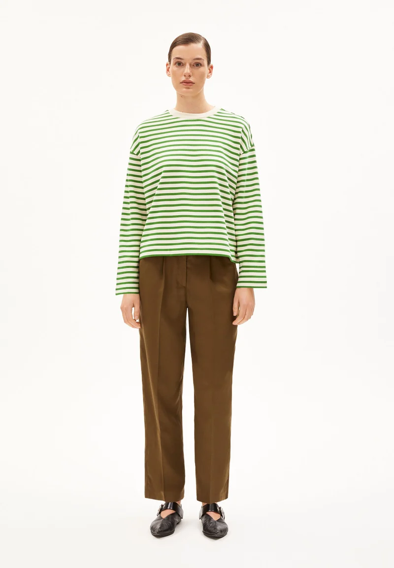 FRANKAA MAARLEN GESTREIFTES SWEATSHIRT | undyed-ivy green