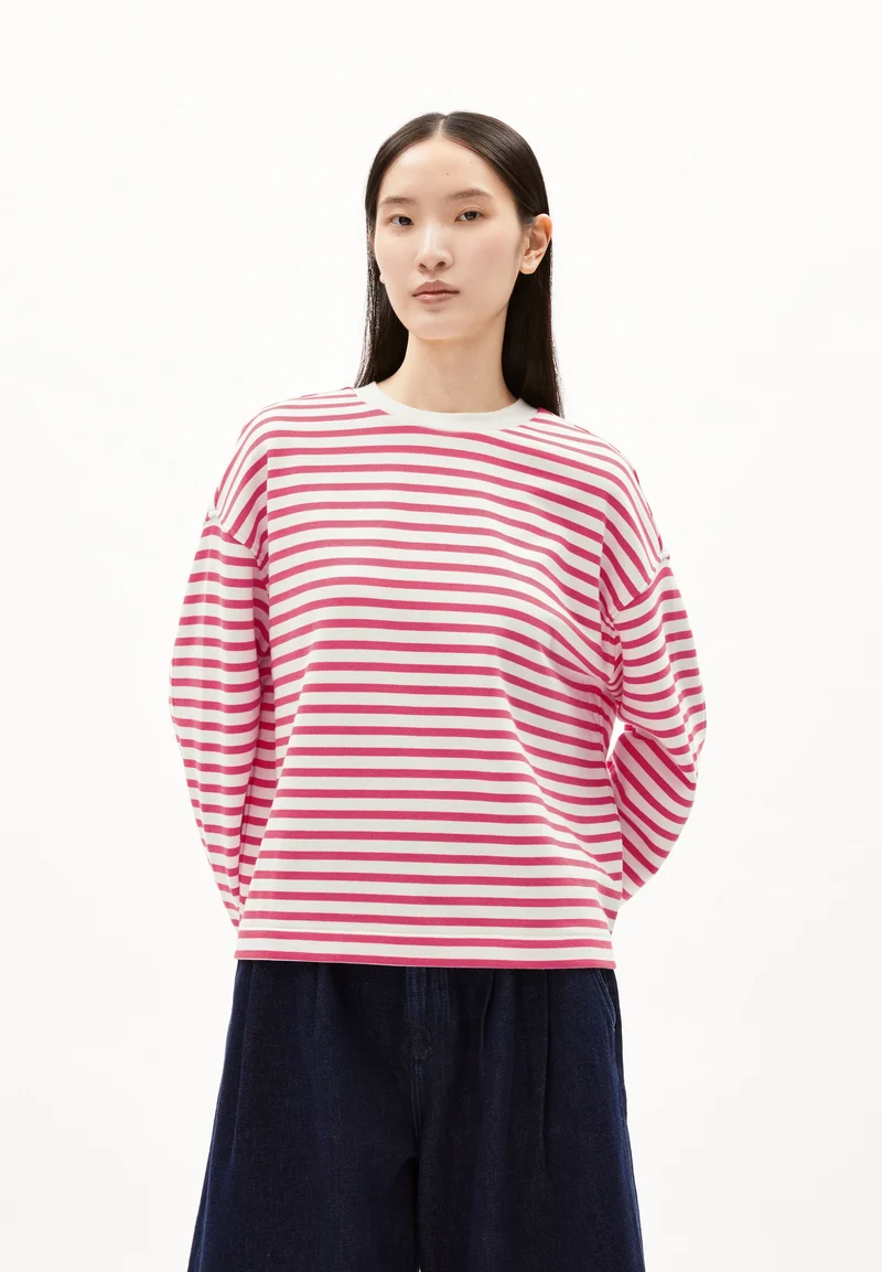 FRANKAA MAARLEN GESTREIFTES SWEATSHIRT | undyed-crushed berry