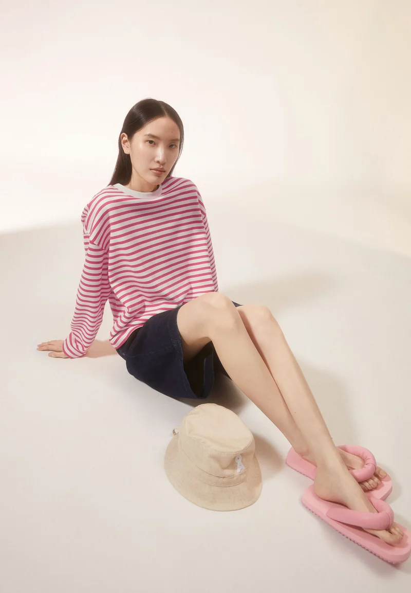 FRANKAA MAARLEN GESTREIFTES SWEATSHIRT | undyed-crushed berry