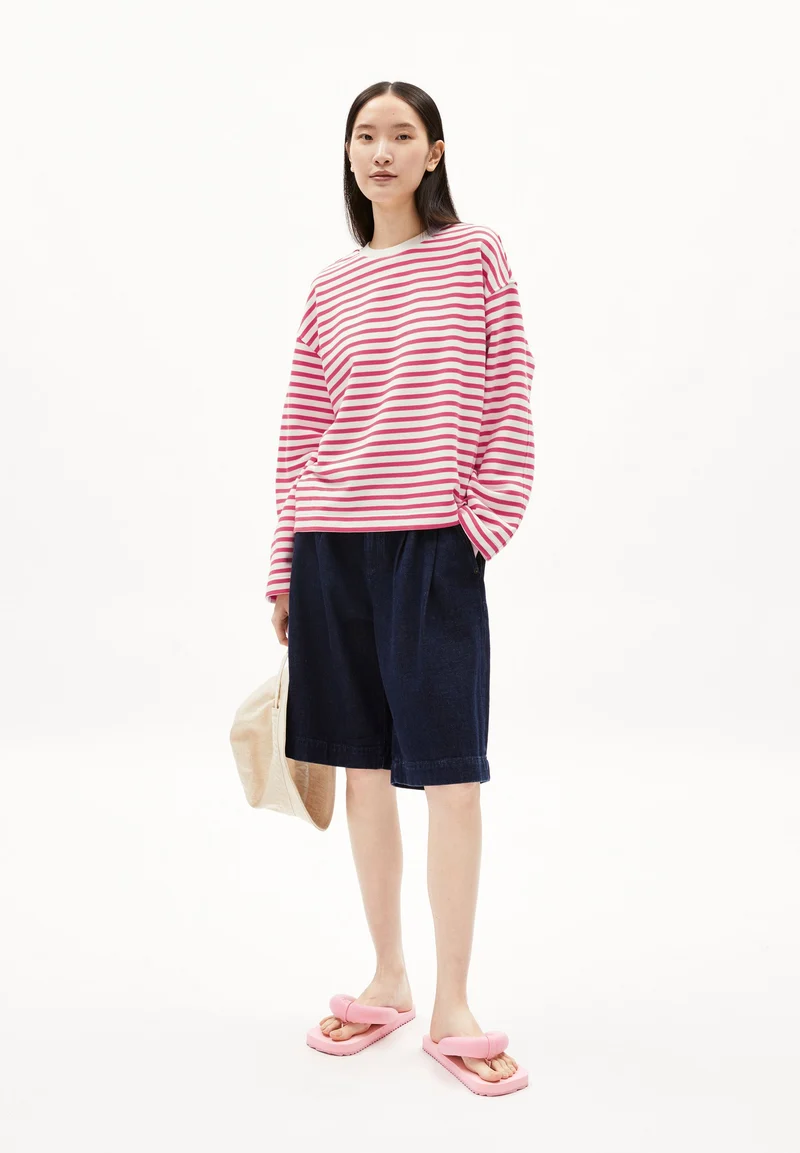 FRANKAA MAARLEN GESTREIFTES SWEATSHIRT | undyed-crushed berry