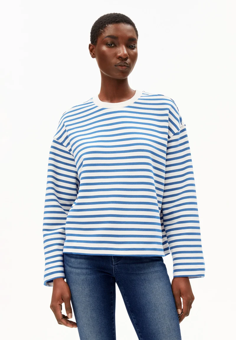 FRANKAA MAARLEN GESTREIFTES SWEATSHIRT | undyed-dark morning