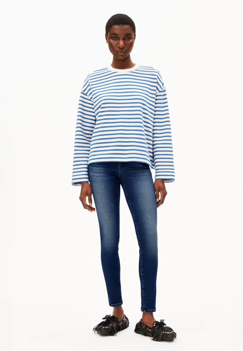 FRANKAA MAARLEN GESTREIFTES SWEATSHIRT | undyed-dark morning