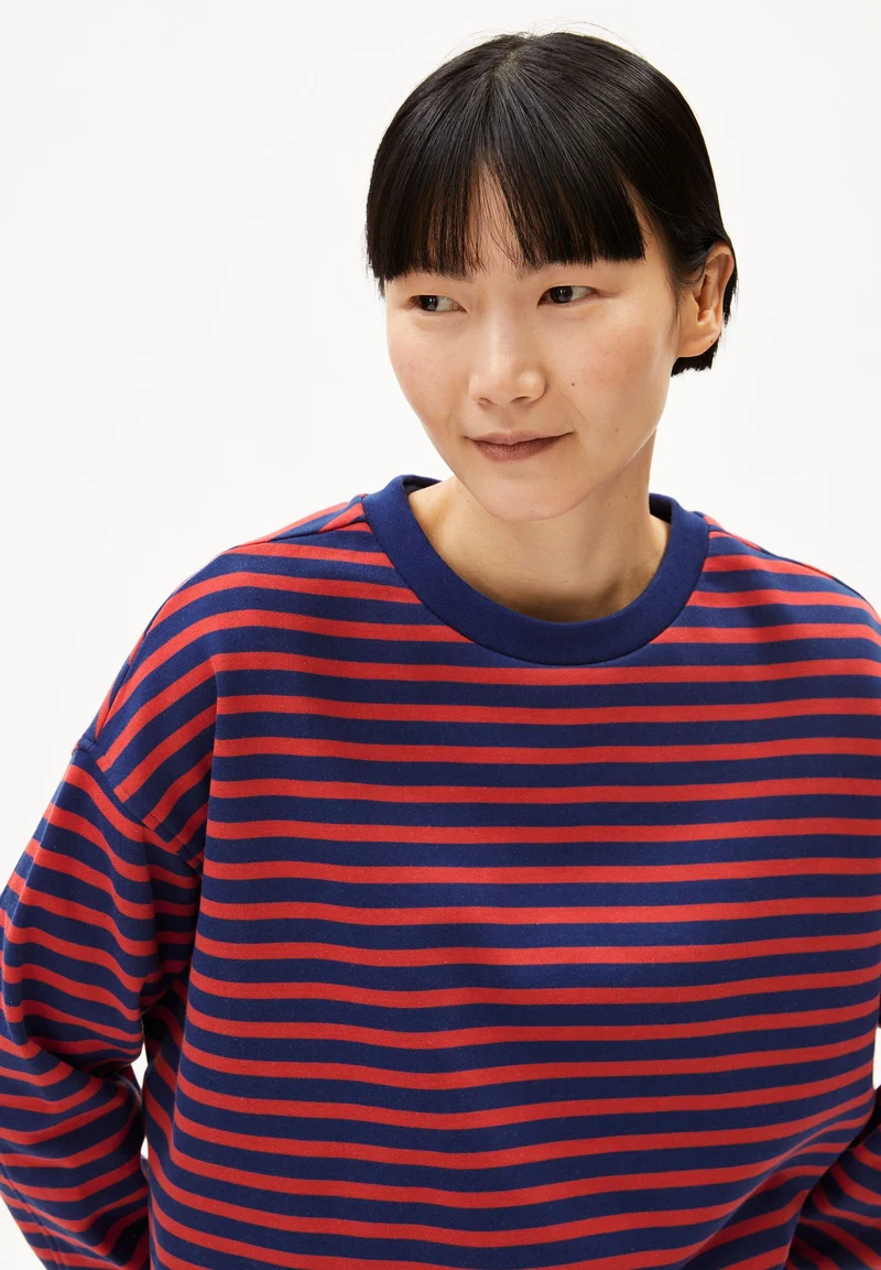 FRANKAA MAARLEN GESTREIFTES SWEATSHIRT | blue noon-coral blush