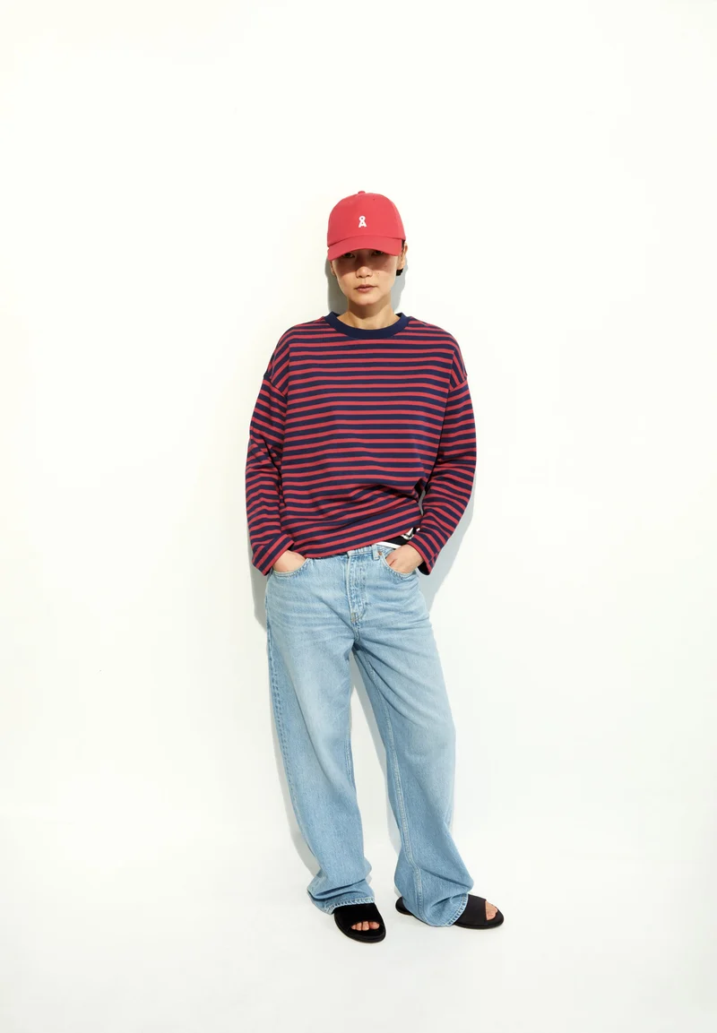 FRANKAA MAARLEN GESTREIFTES SWEATSHIRT | blue noon-coral blush