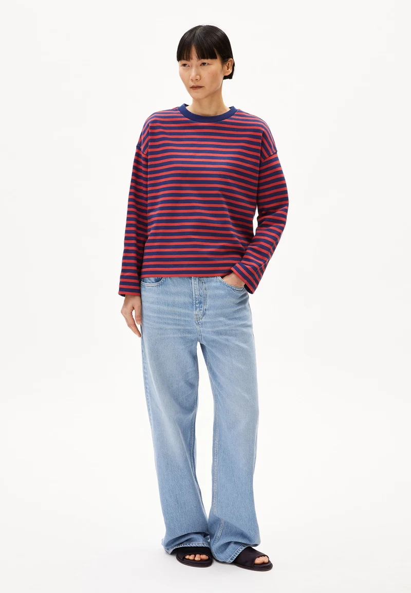 FRANKAA MAARLEN GESTREIFTES SWEATSHIRT | blue noon-coral blush