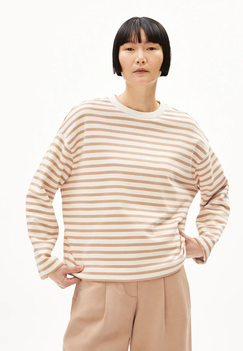 FRANKAA MAARLEN GESTREIFTES SWEATSHIRT | undyed-beige blond