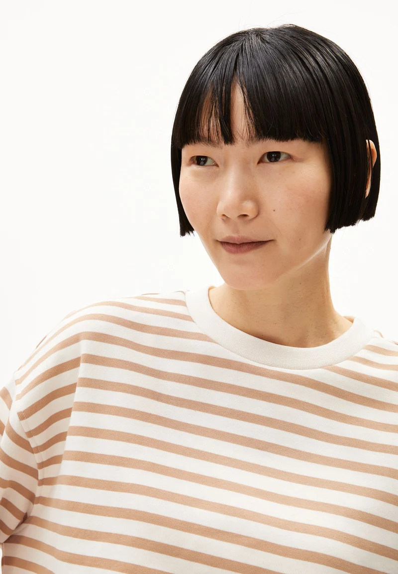 FRANKAA MAARLEN GESTREIFTES SWEATSHIRT | undyed-beige blond