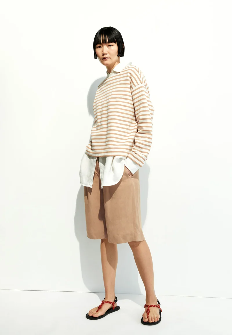 FRANKAA MAARLEN GESTREIFTES SWEATSHIRT | undyed-beige blond