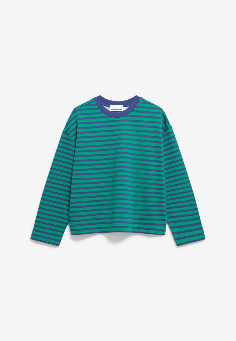 FRANKAA MAARLEN GESTREIFTES SWEATSHIRT | emerald green-blue noon
