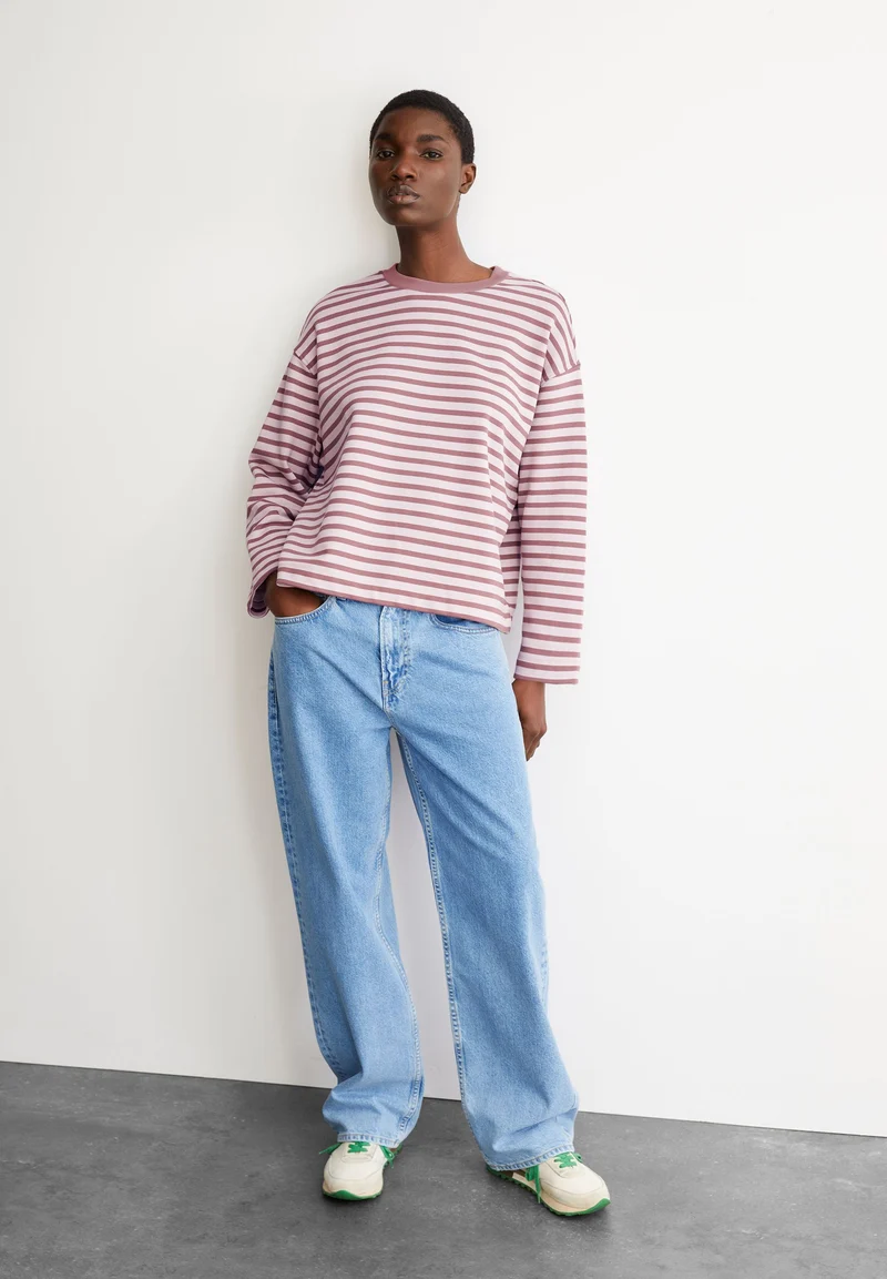 FRANKAA MAARLEN GESTREIFTES SWEATSHIRT | ice grape-dark berry
