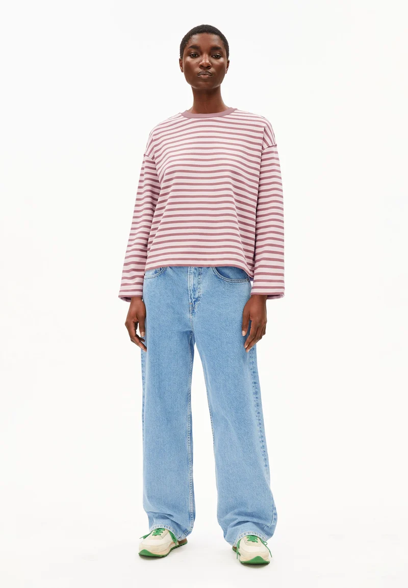 FRANKAA MAARLEN GESTREIFTES SWEATSHIRT | ice grape-dark berry