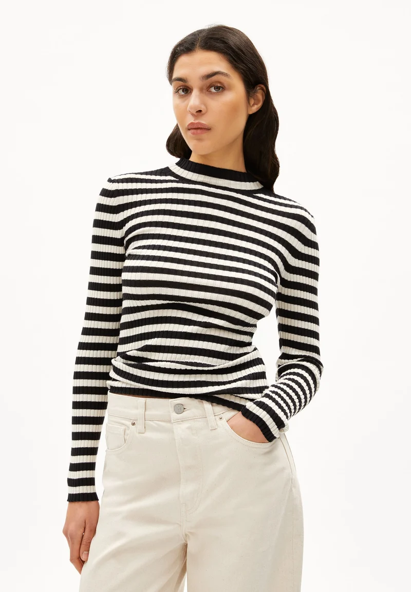 ALAANIA STRIPED | black-oatmilk