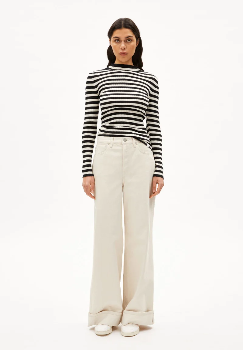 ALAANIA STRIPED | black-oatmilk