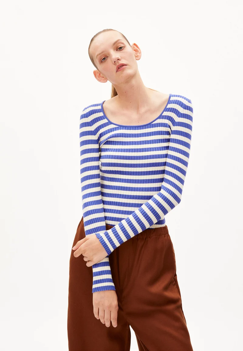 ALAANIA CREWNECK STRIPE | vibrant violet
