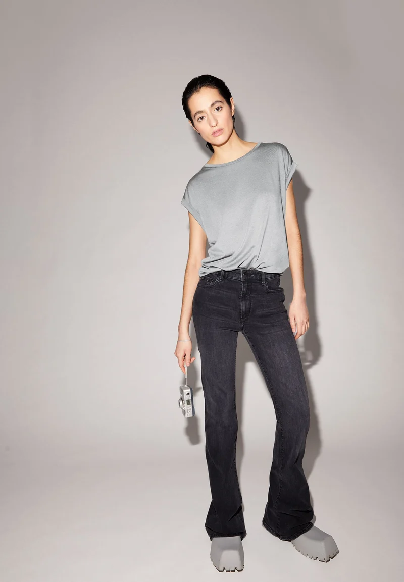 JILAANA T-SHIRT | mid grey melange