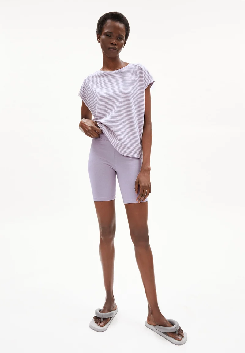 ONELIAA LOVELY STRIPES T-SHIRT | purple noise-oatmilk