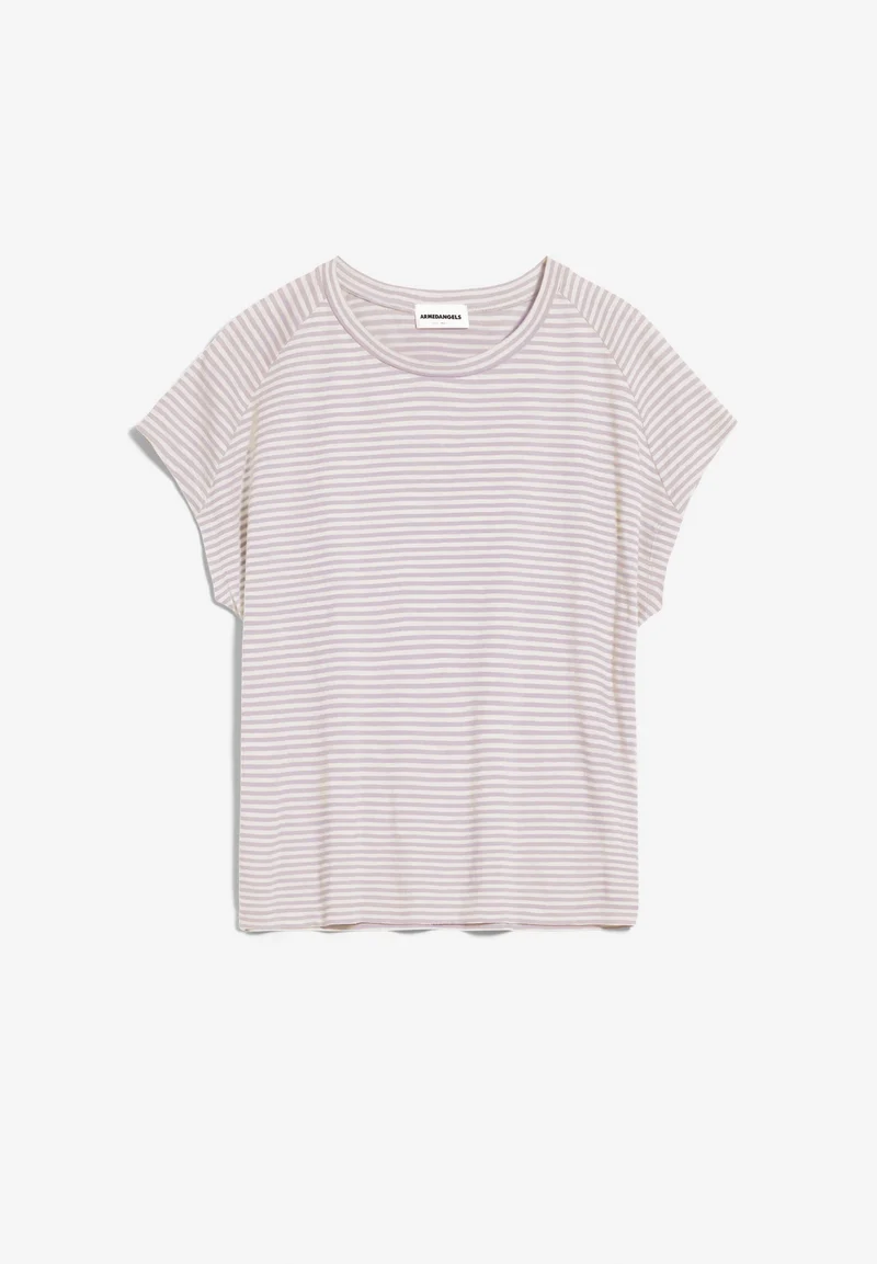 ONELIAA LOVELY STRIPES T-SHIRT | purple noise-oatmilk