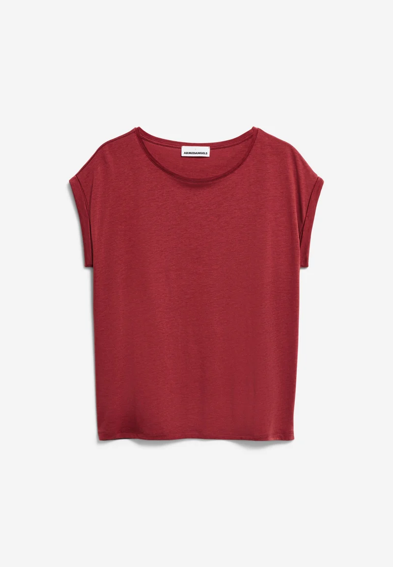 JILAANA T-SHIRT | dark crimson