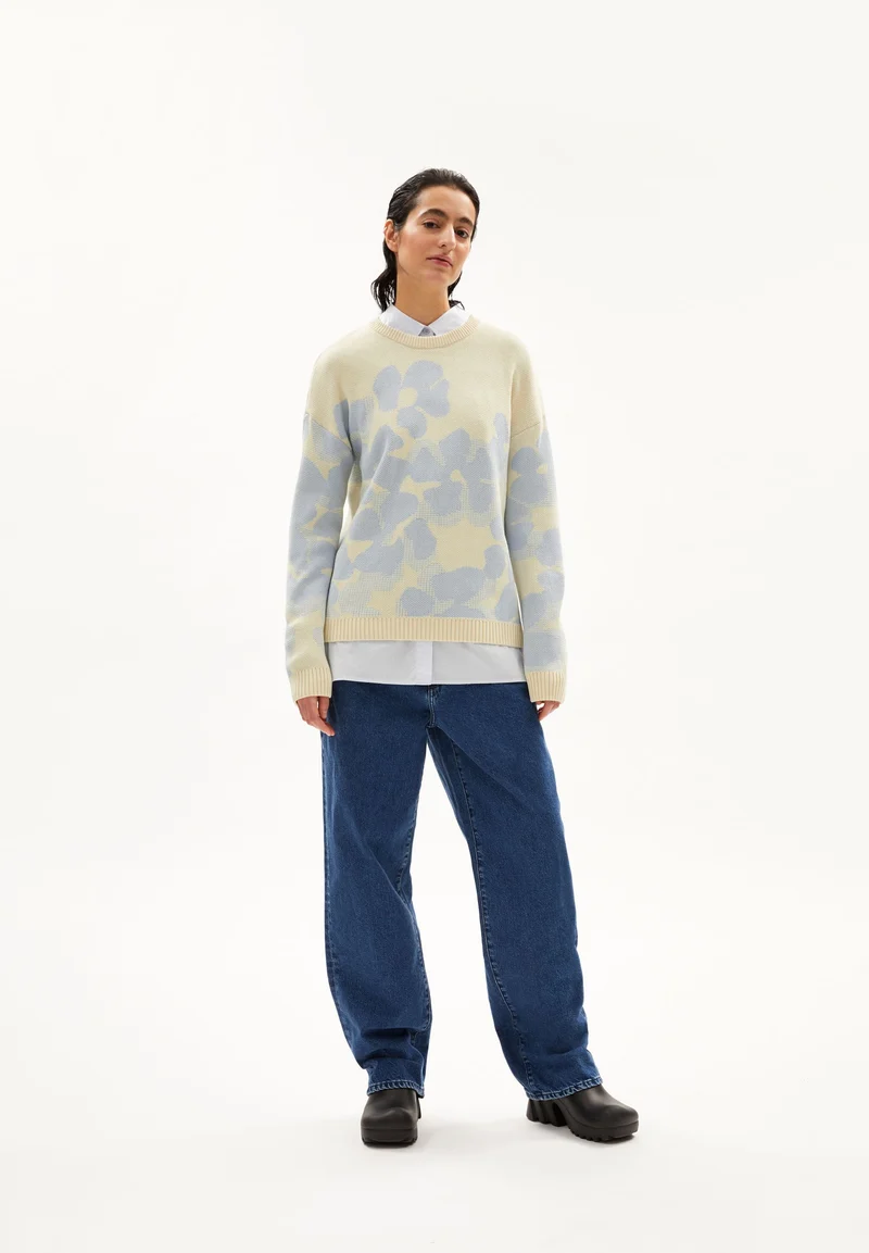 OLESSYAA AQUA FLORAL | oatmilk-morning sky