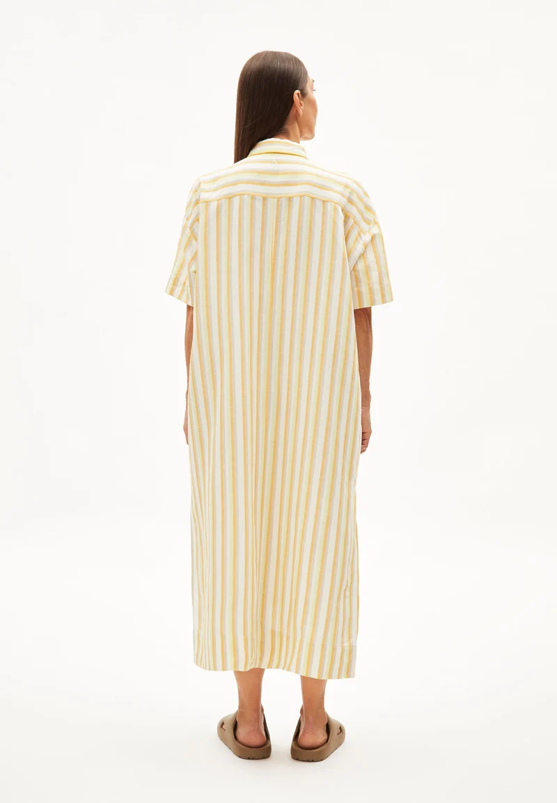 SESSAA STRIPED LINO | off white-mangorange