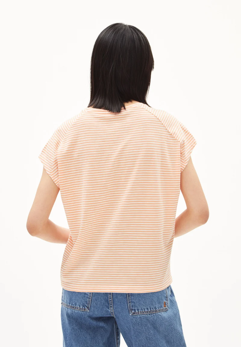ONELIAA LOVELY STRIPES T-SHIRT | warm peach-oatmilk