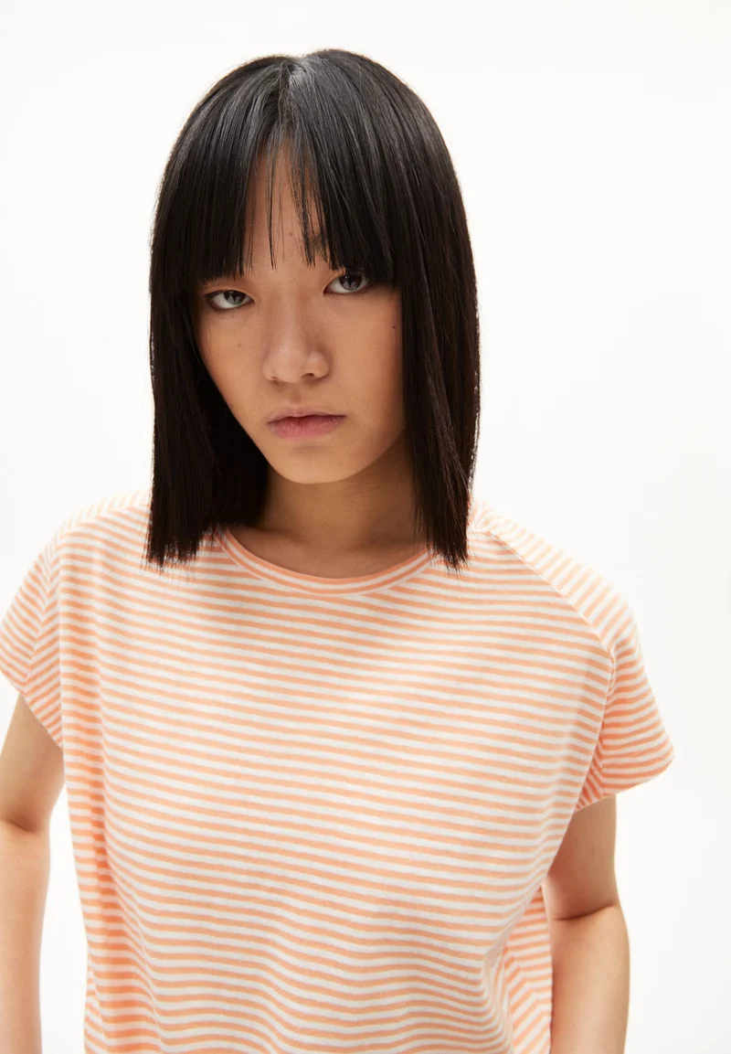 ONELIAA LOVELY STRIPES T-SHIRT | warm peach-oatmilk