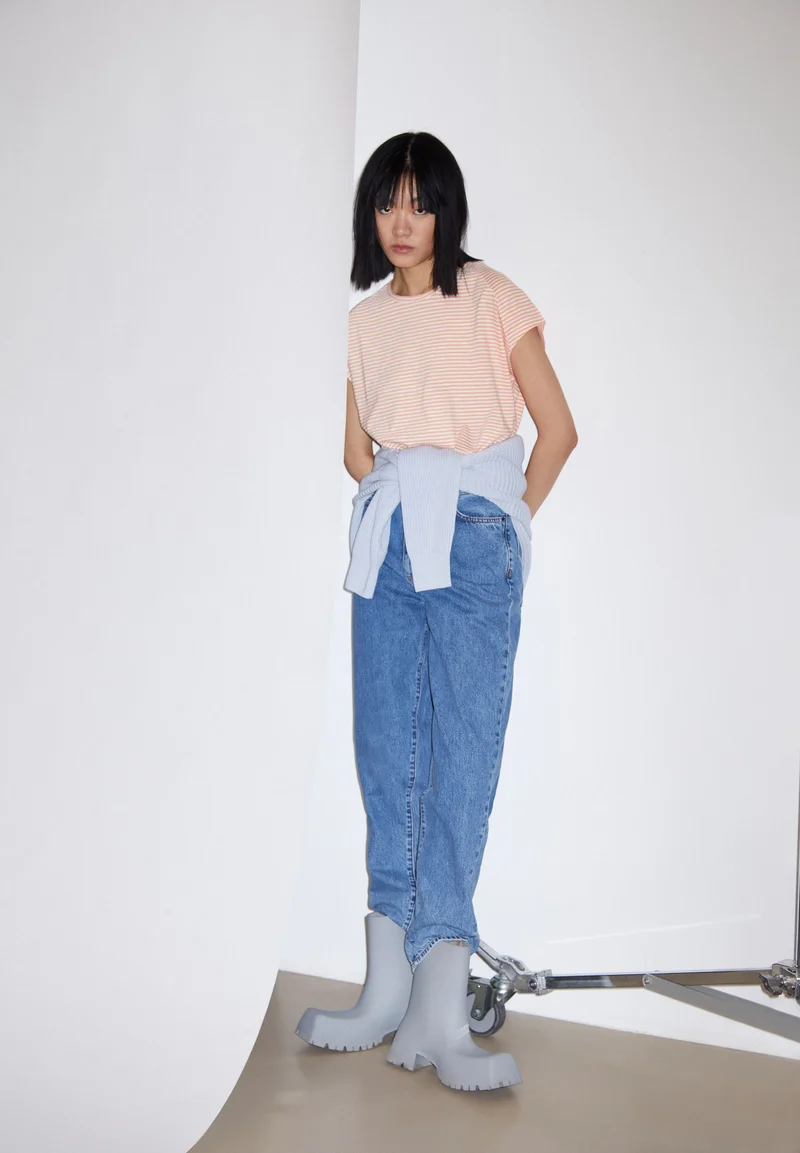 ONELIAA LOVELY STRIPES T-SHIRT | warm peach-oatmilk