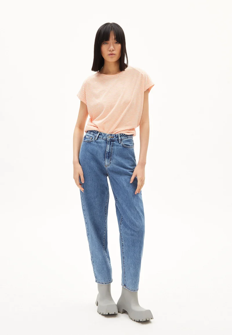 ONELIAA LOVELY STRIPES T-SHIRT | warm peach-oatmilk
