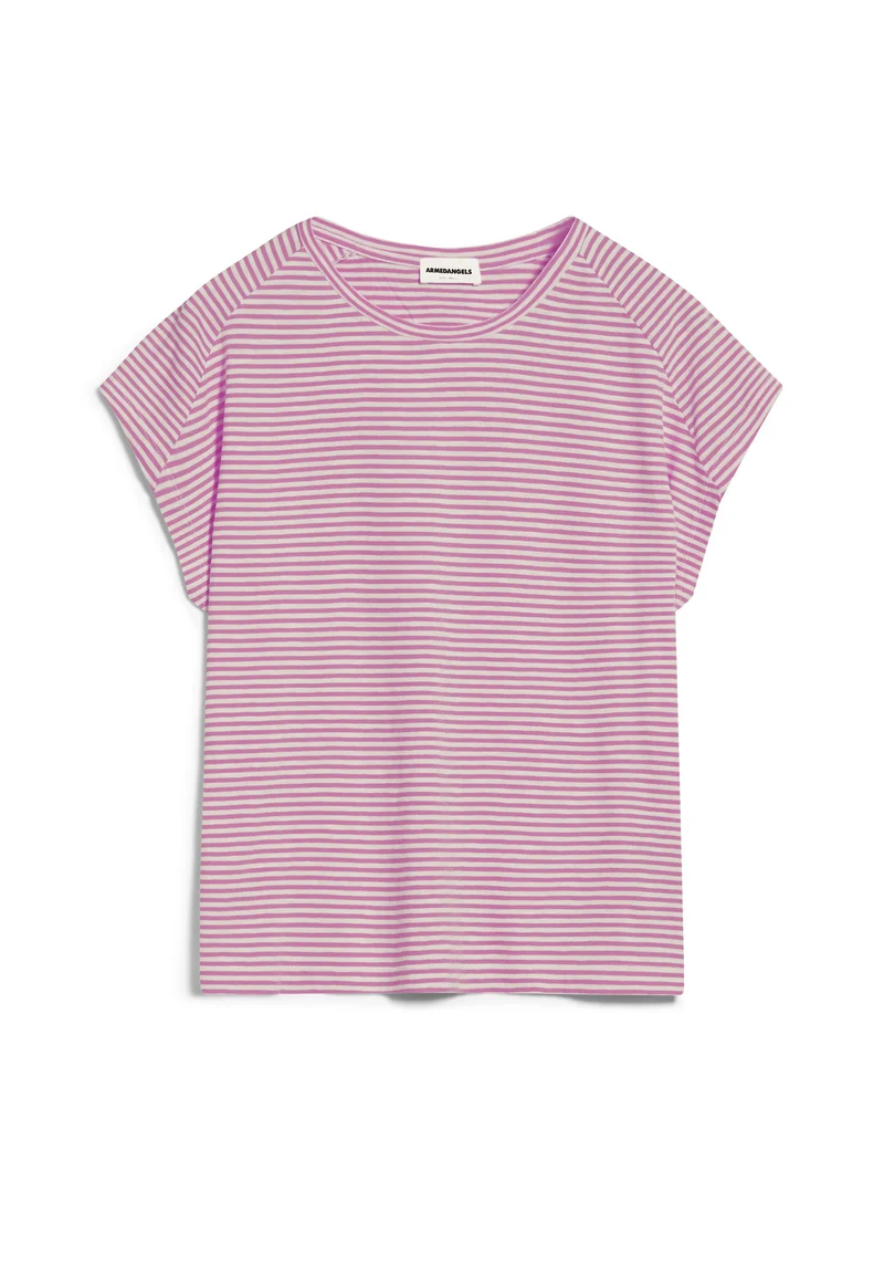 ONELIAA LOVELY STRIPES T-SHIRT | raspberry pink-oatmilk