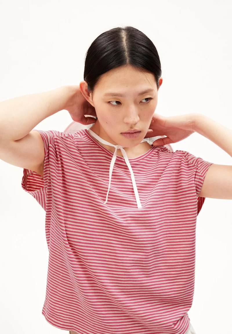 ONELIAA LOVELY STRIPES T-SHIRT | bright raspberry-light desert