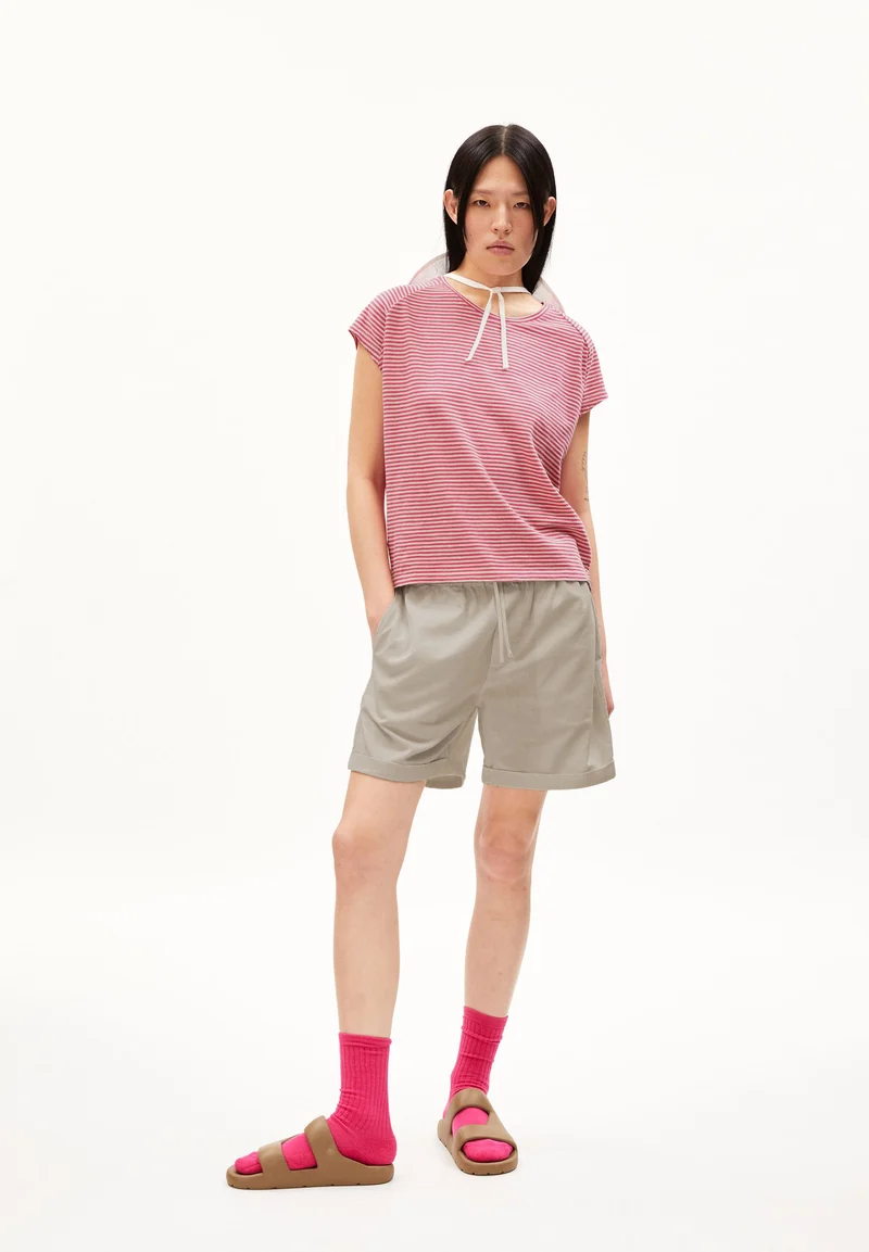 ONELIAA LOVELY STRIPES T-SHIRT | bright raspberry-light desert