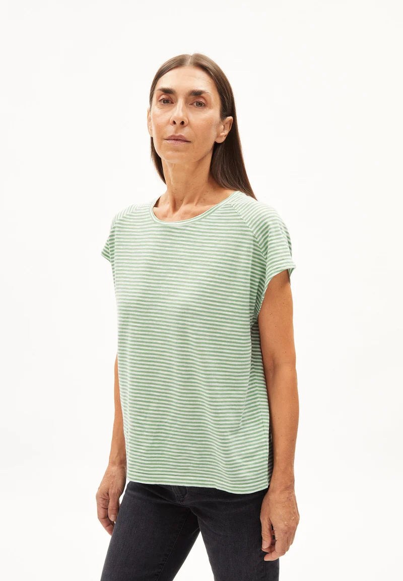 ONELIAA LOVELY STRIPES T-SHIRT | smith green-oatmilk