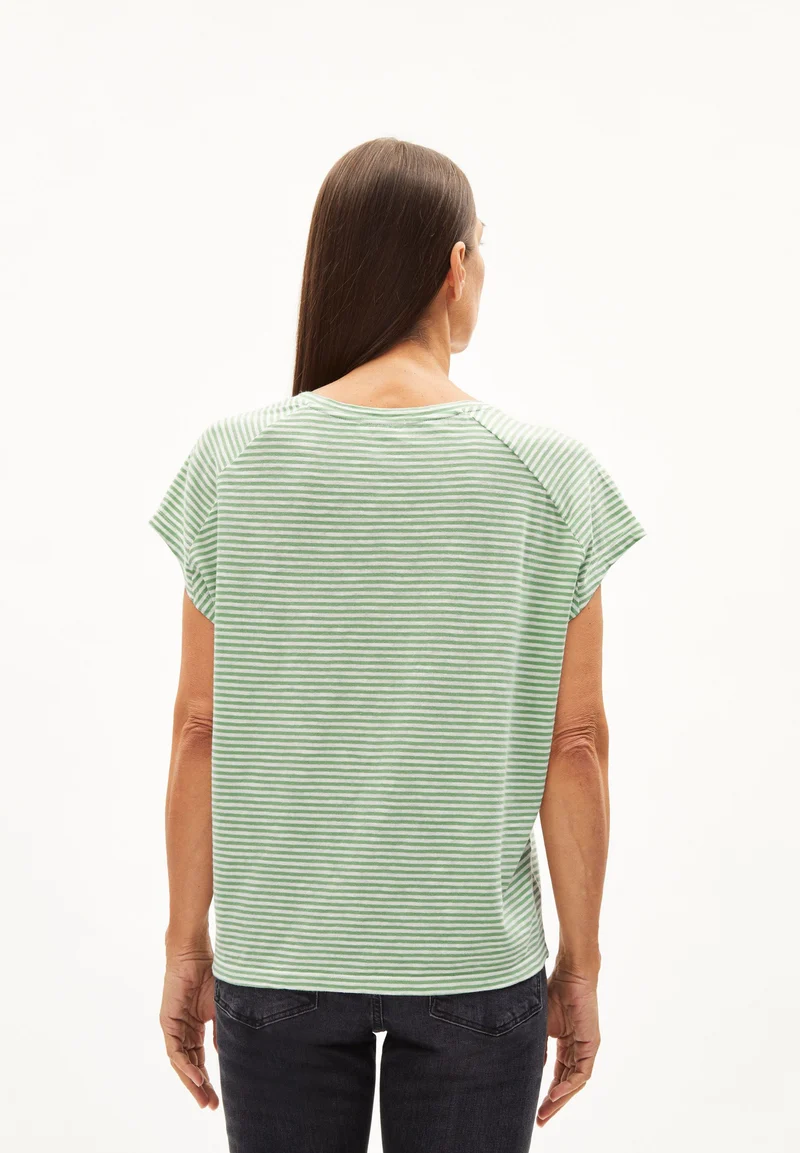 ONELIAA LOVELY STRIPES T-SHIRT | smith green-oatmilk