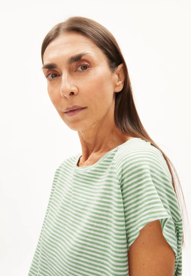 ONELIAA LOVELY STRIPES T-SHIRT | smith green-oatmilk