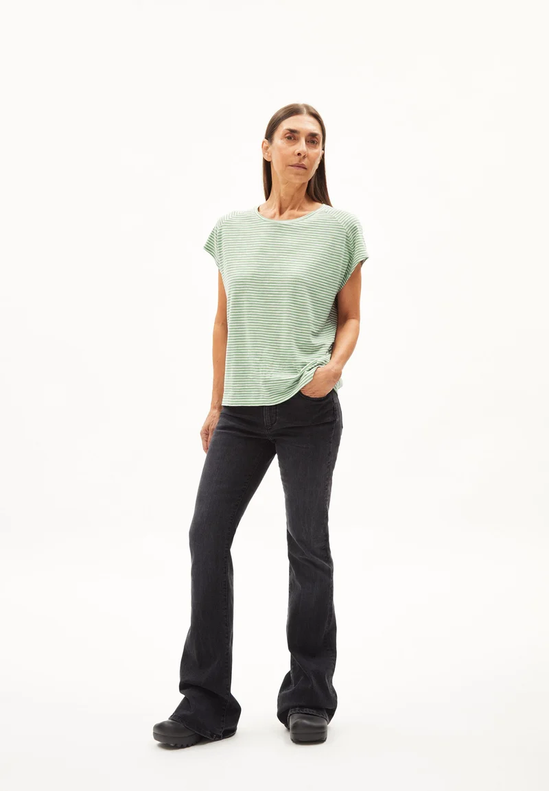 ONELIAA LOVELY STRIPES T-SHIRT | smith green-oatmilk
