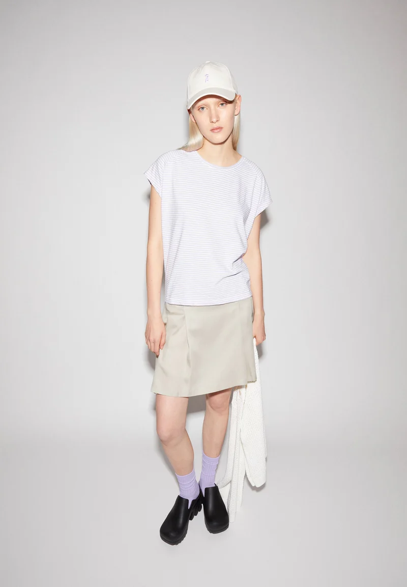 ONELIAA LOVELY STRIPES T-SHIRT | lavender light-oatmilk
