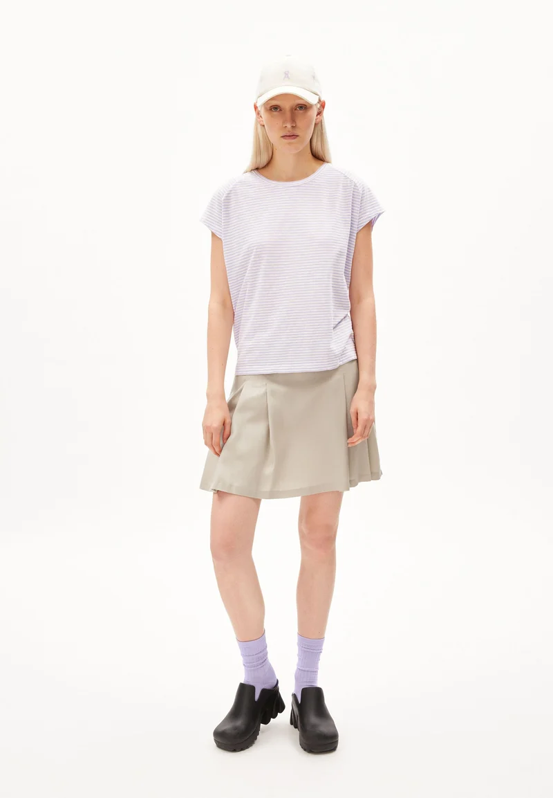 ONELIAA LOVELY STRIPES T-SHIRT | lavender light-oatmilk