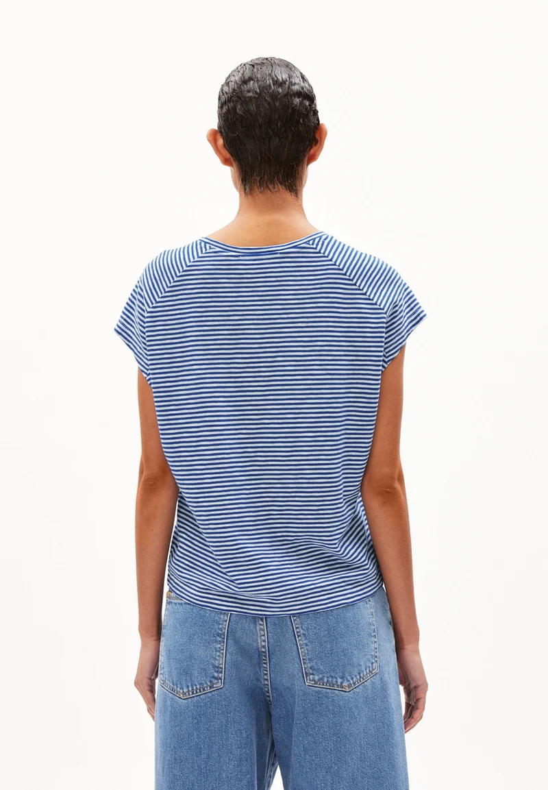 ONELIAA LOVELY STRIPES T-SHIRT | dynamo blue-oatmilk