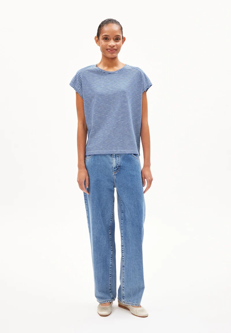 ONELIAA LOVELY STRIPES T-SHIRT | dynamo blue-oatmilk