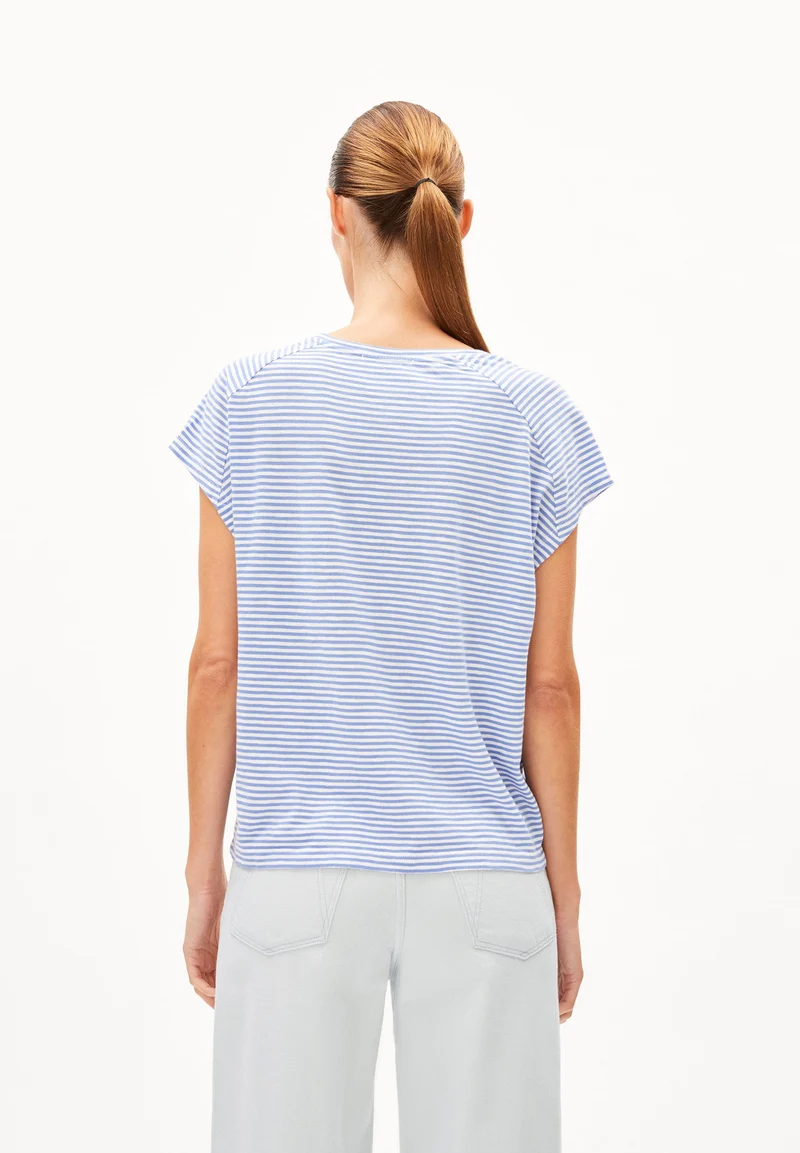 ONELIAA LOVELY STRIPES T-SHIRT | blue bloom-oatmilk